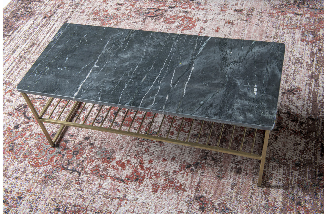Marmeren salontafel Dian | Black & Gold 90 cm