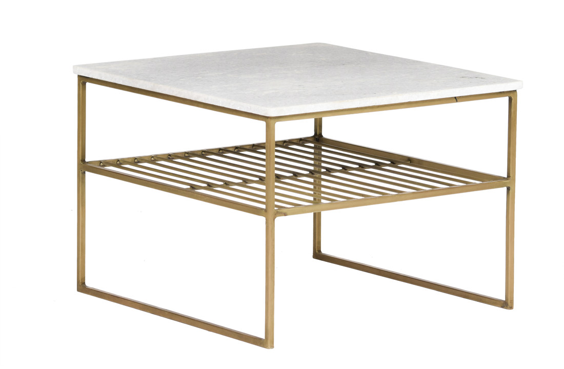 Marmeren salontafel Dian | White & Gold 55 cm