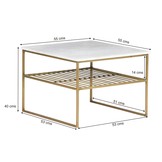 Marmeren salontafel Dian | White & Gold 55 cm