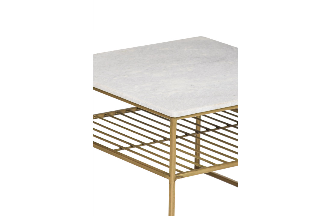 Marmeren salontafel Dian | White & Gold 55 cm
