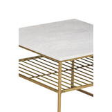 Marmeren salontafel Dian | White & Gold 55 cm
