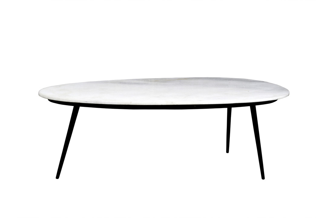 Marmeren salontafel Organic | Black & white