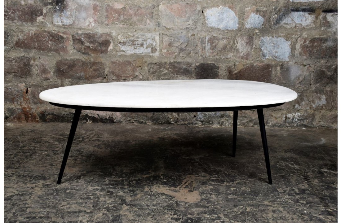 Marmeren salontafel Organic | Black & white