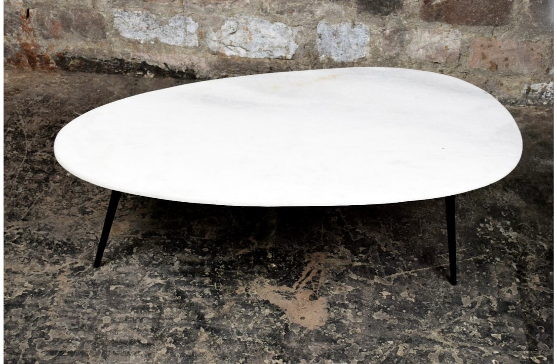 Marmeren salontafel Organic | Black & white