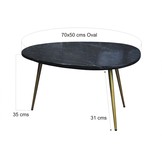 Marmeren salontafel Organic small | Black & Gold