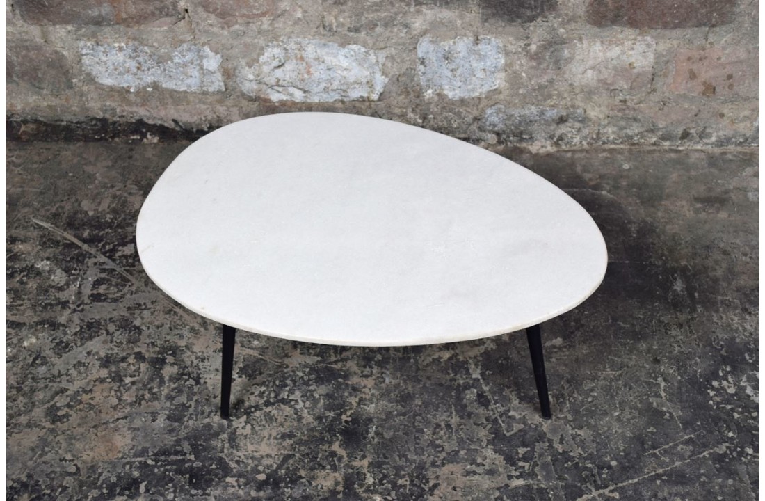 Marmeren salontafel Organic small | Black & White