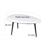 Marmeren salontafel Organic small | Black & White
