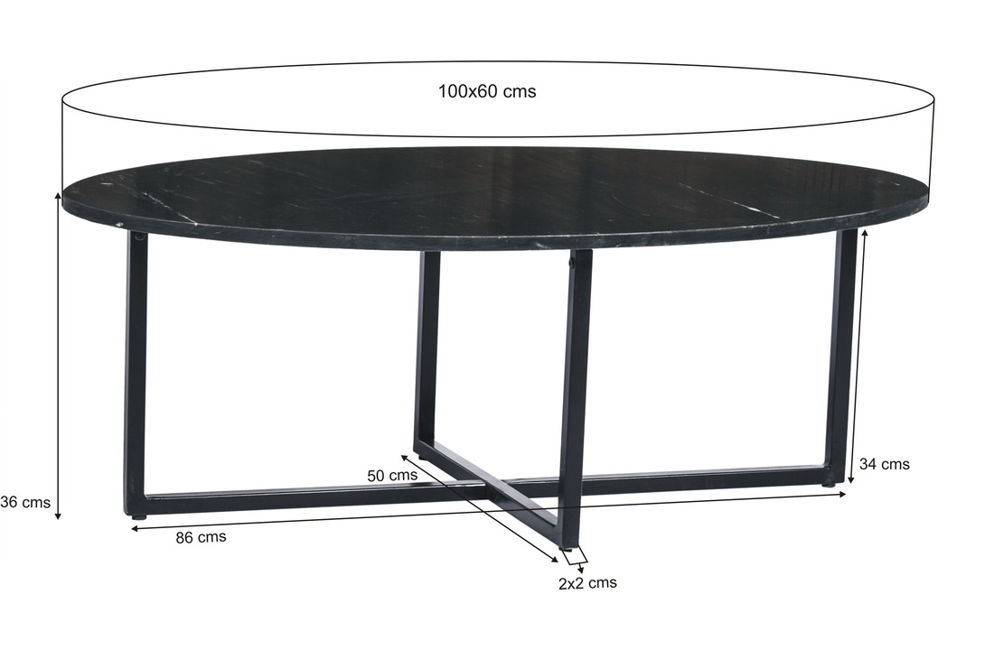 Marmeren salontafel Elize | Black