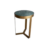 Marmeren bijzettafel Glennis | Green & Gold 40 cm
