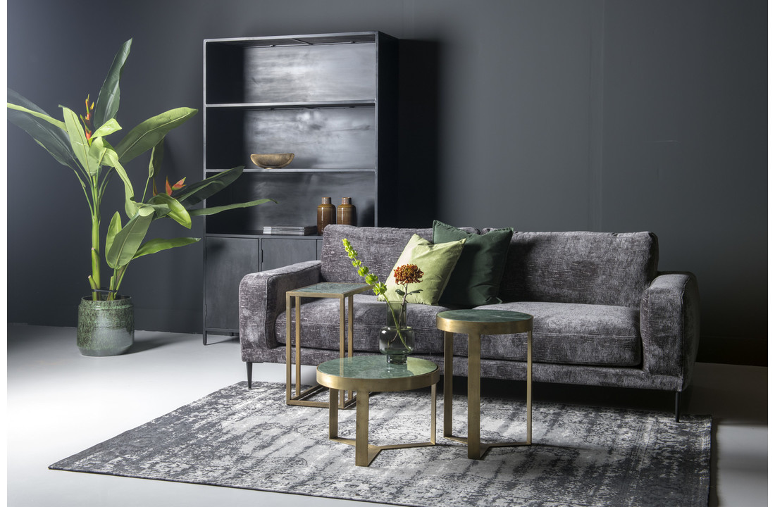 Marmeren bijzettafel Glennis | Green & Gold 40 cm