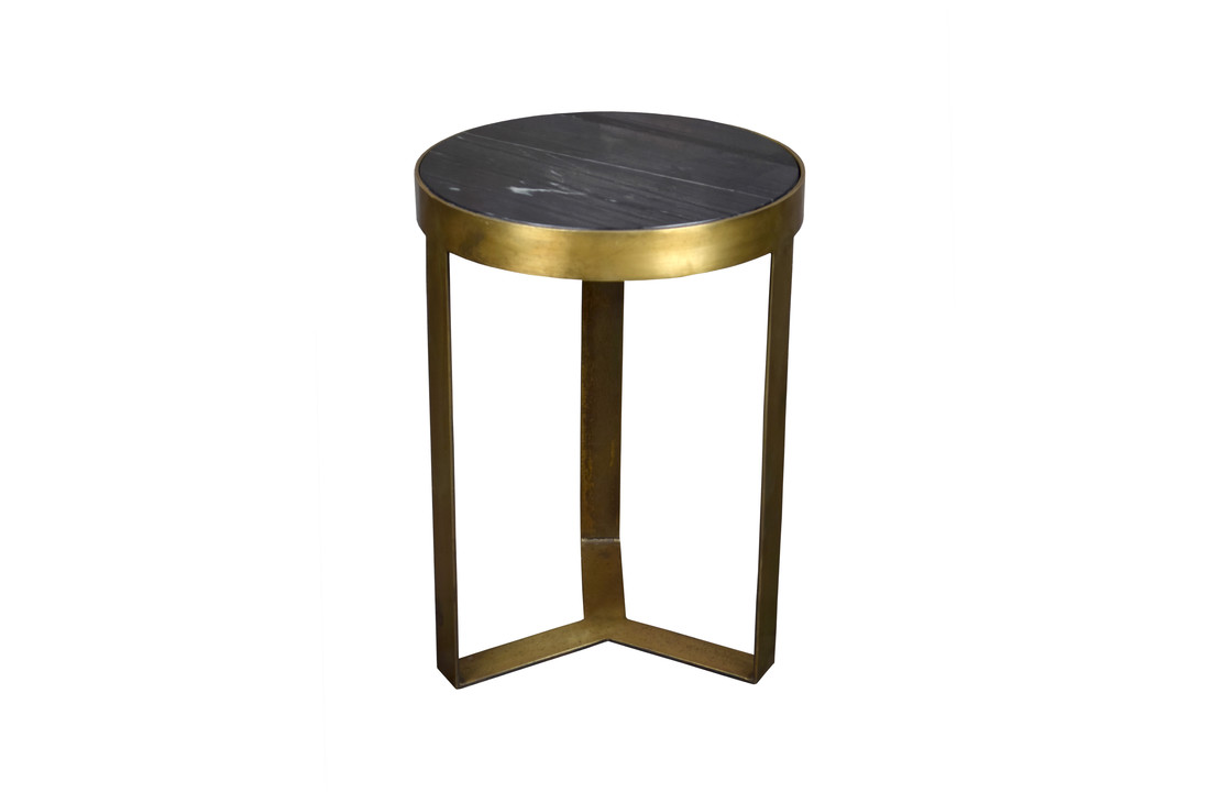 Bijzettafel marmer Glennis | Black & Gold 40 cm