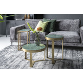 Marmeren salontafel Glennis | Green & Gold 50 cm