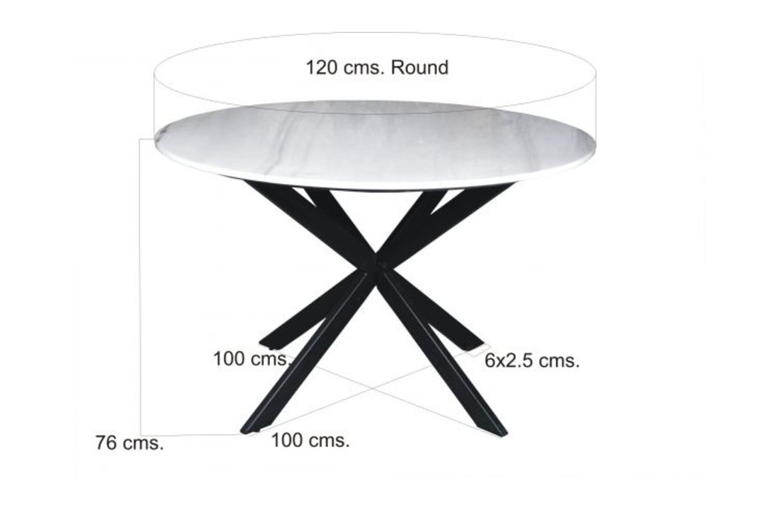 Eettafel marmer Jacky | White 120 cm
