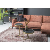 Marmeren salontafel Glennis | Black & Gold 50 cm