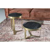 Marmeren salontafel Glennis | Black & Gold 50 cm