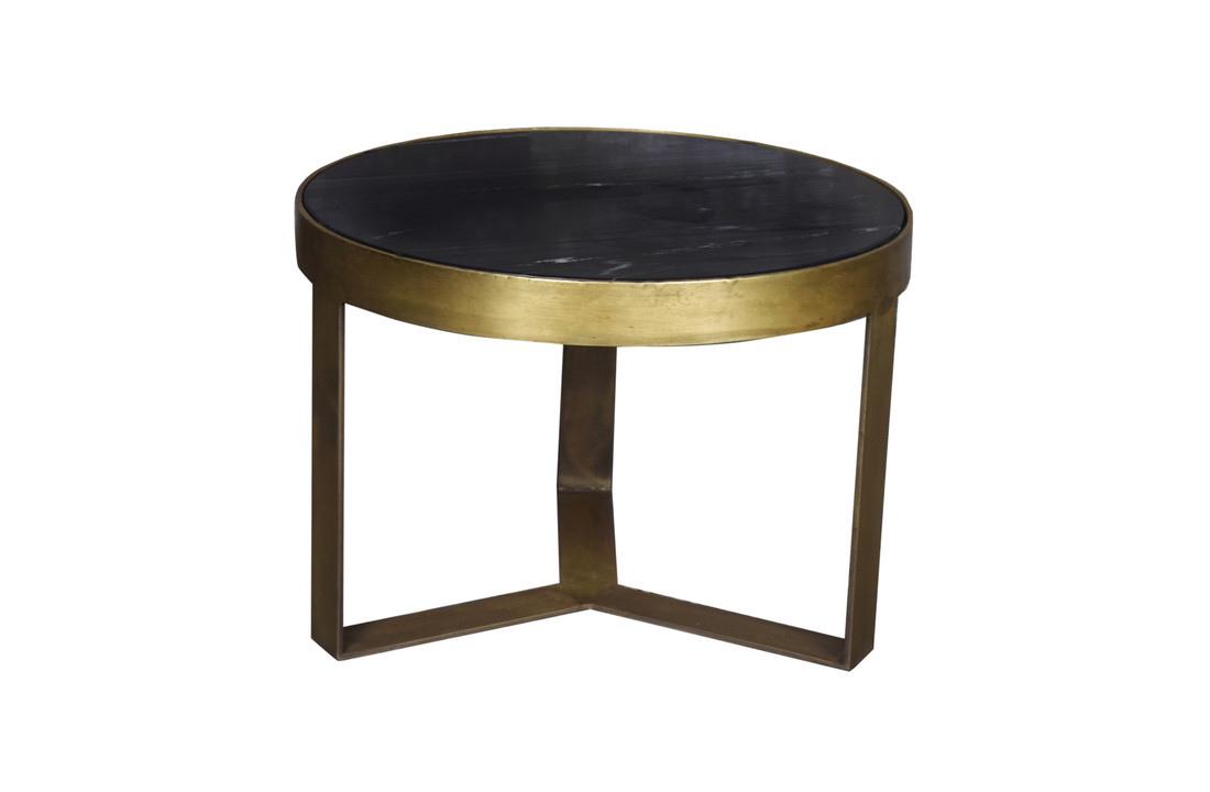 Marmeren salontafel Glennis | Black & Gold 50 cm
