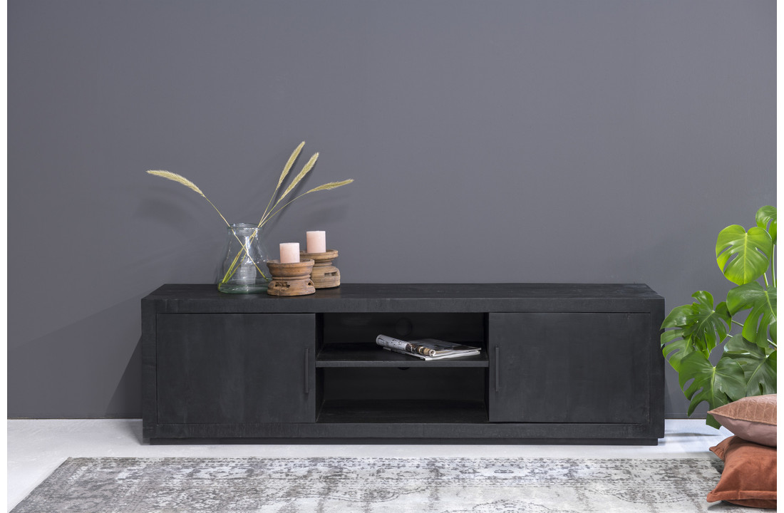 Kruik George Eliot aanvaarden Livingfurn | Zwart tv meubel Jaxx | 180 cm - Max Wonen