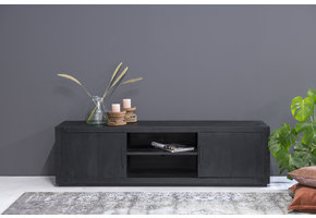 Mueble TV SHANTAY 150x50 cm, Metal Negro - Vackart. CC1909R01