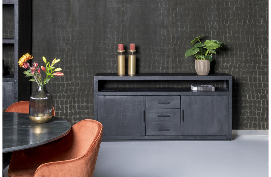 Zwart dressoir Jaxx | 180 cm