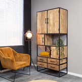 Vakkenkast industrieel mangohout 90cm | Denver