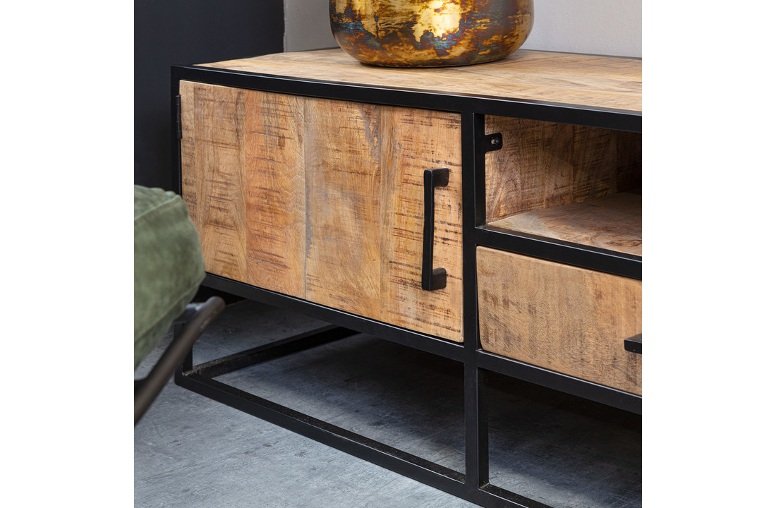 Industrieel tv meubel mangohout 180cm | Denver