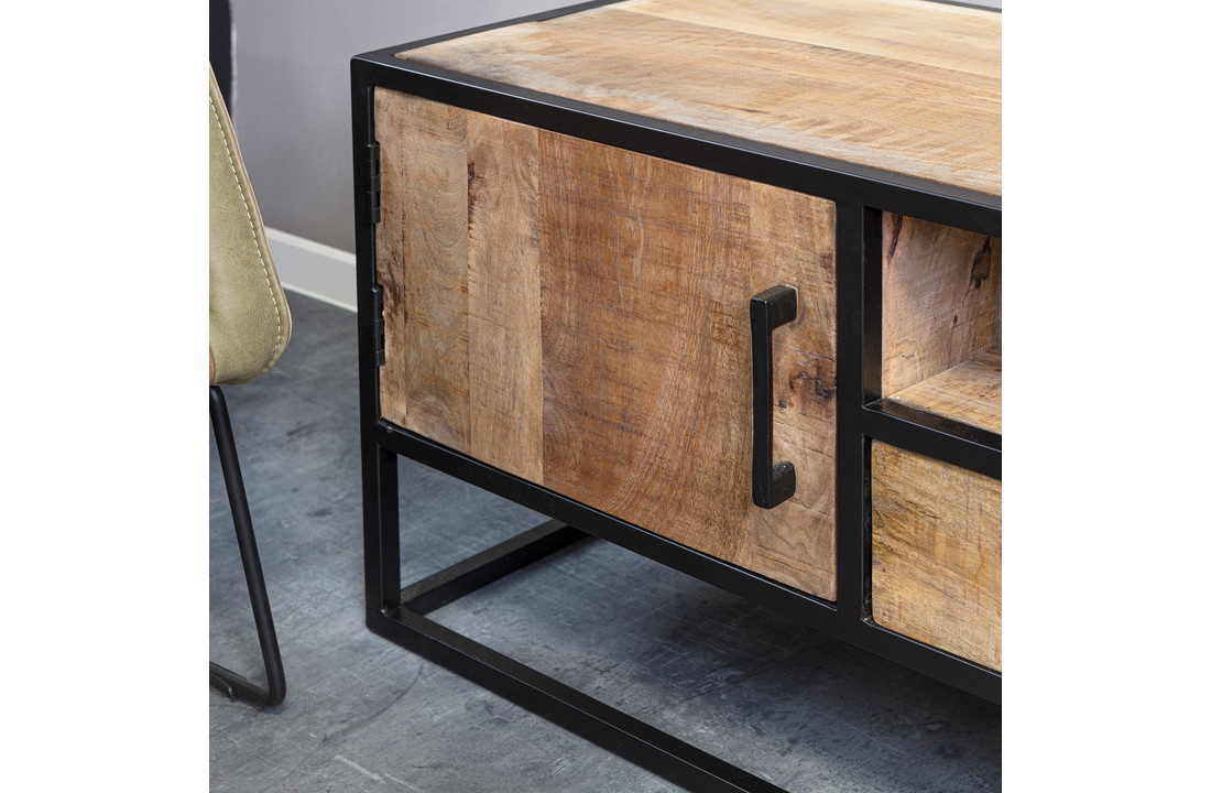 Industrieel tv meubel mangohout 145cm | Denver