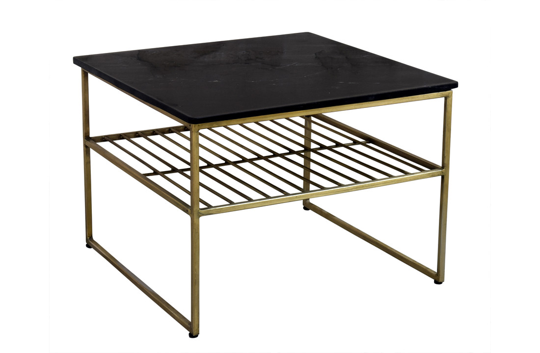 Marmeren salontafel Dian | Black & Gold 55 cm