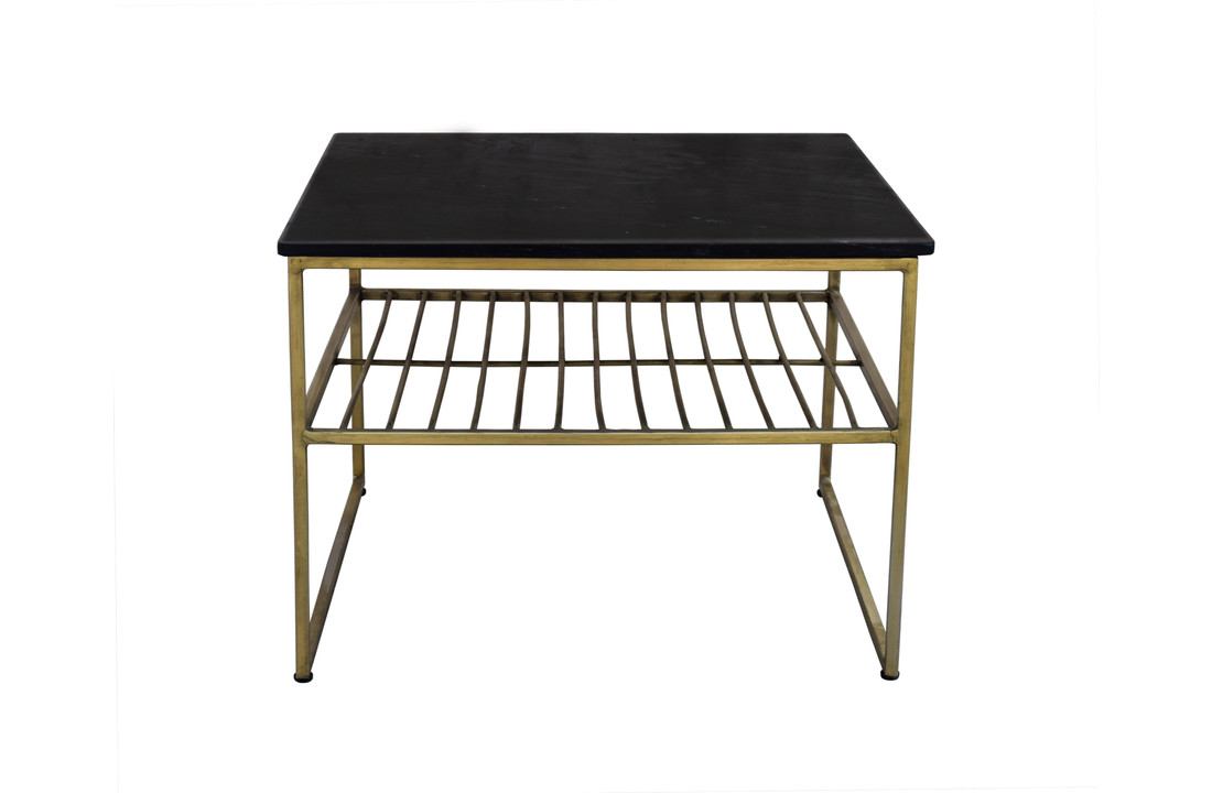 Marmeren salontafel Dian | Black & Gold 55 cm