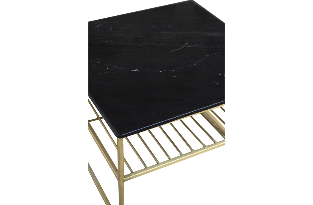 Marmeren salontafel Dian | Black & Gold 55 cm