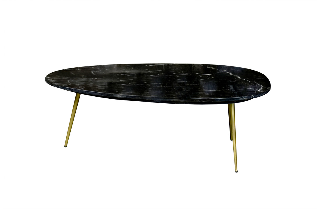 Marmeren salontafel Organic | Black & Gold