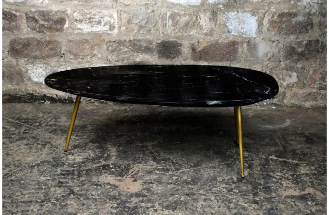 Marmeren salontafel Organic | Black & Gold
