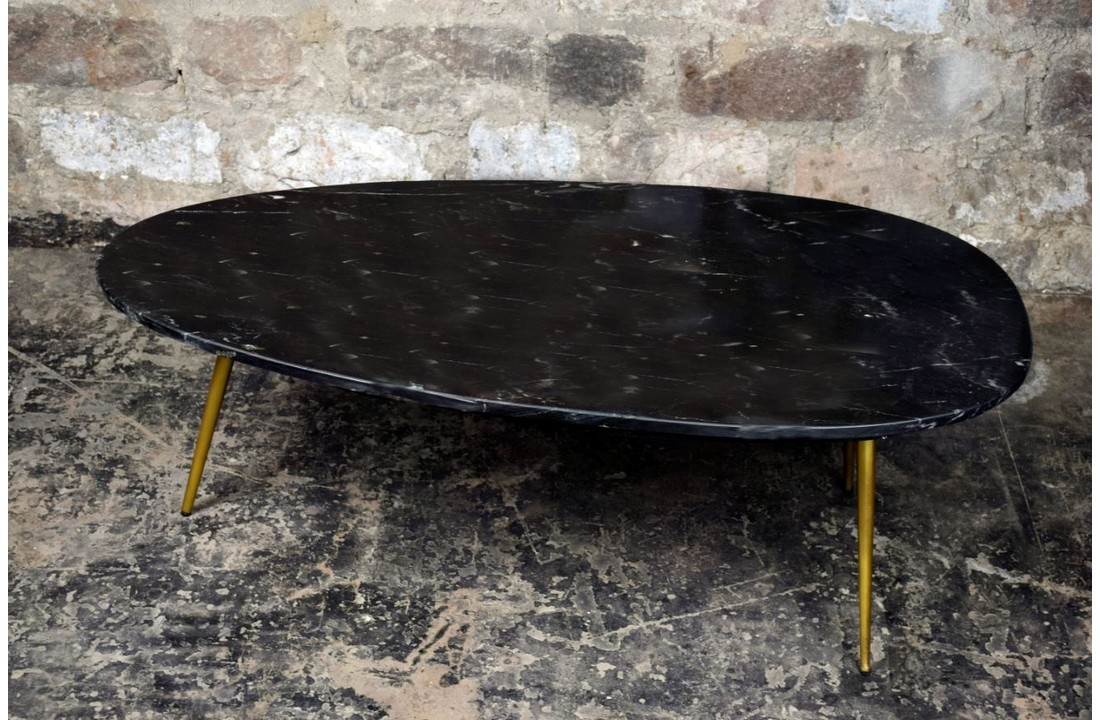 Marmeren salontafel Organic | Black & Gold