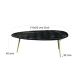 Marmeren salontafel Organic | Black & Gold