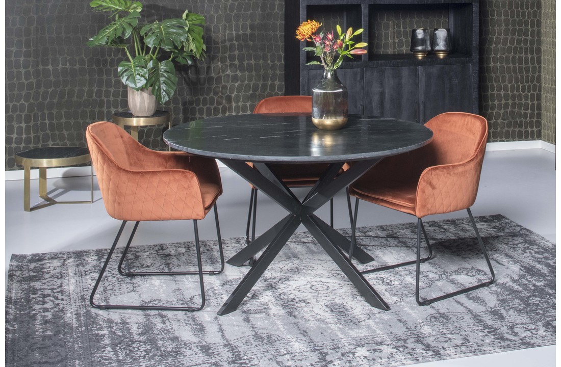 Eettafel marmer Jacky | Black 110 cm