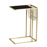 Marmeren laptoptafel Djura | Black & Gold