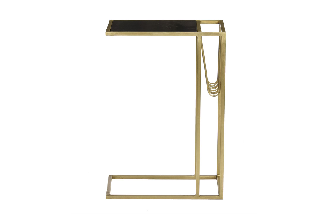 Marmeren laptoptafel Djura | Black & Gold