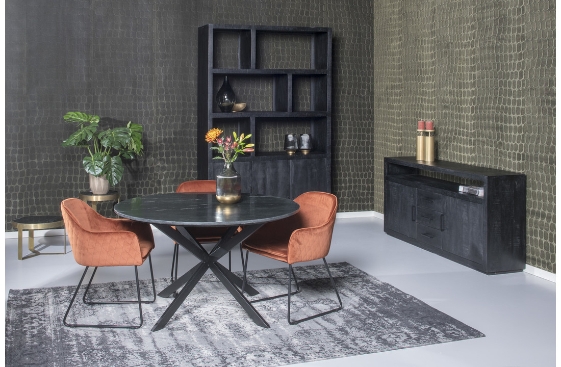 Zwarte vakkenkast Jaxx | 145 cm