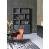 Zwarte vakkenkast Jaxx | 145 cm