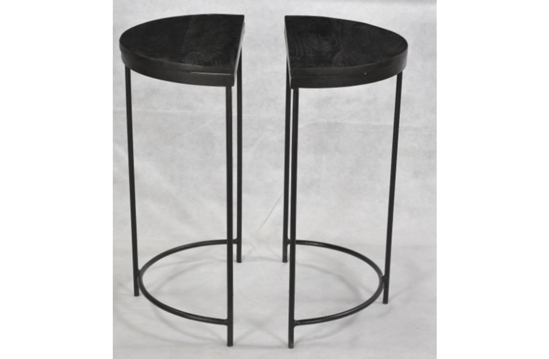 Zwarte bijzettafel Kala | Set van 2