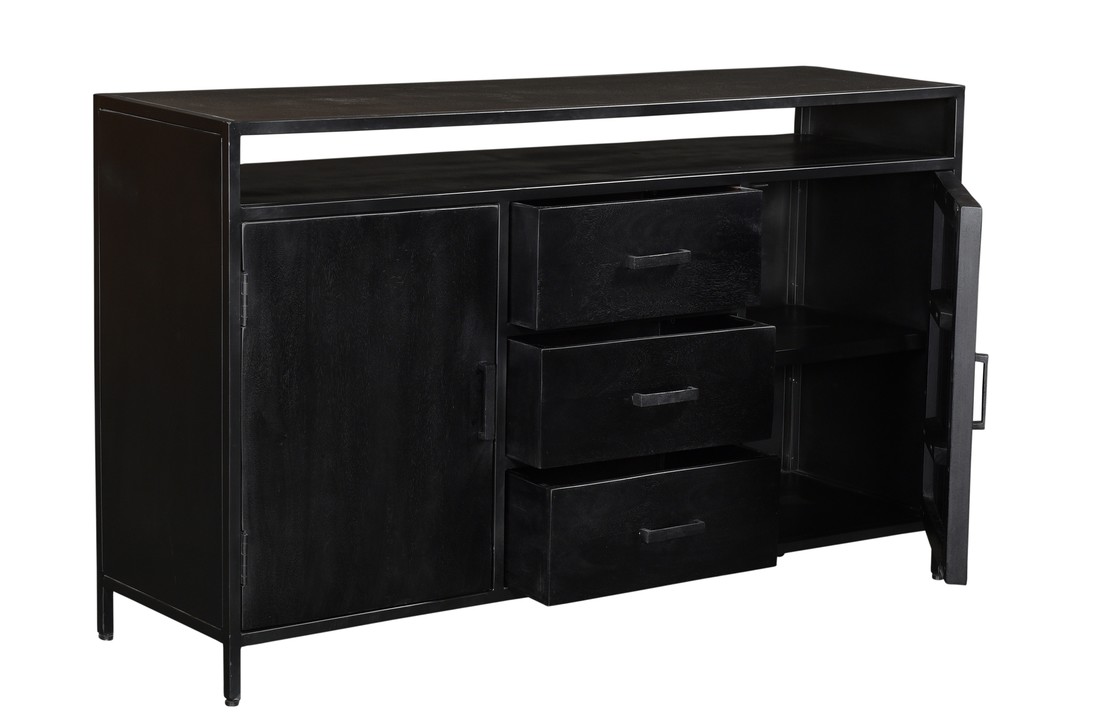 Zwart dressoir Kala | 150 cm
