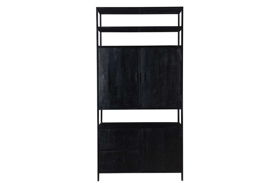 Zwarte opbergkast Kala open | 100 cm