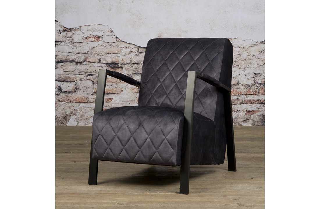 Velvet fauteuil Villa | Antraciet