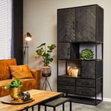 Vakkenkast New York 90 cm | Zwart