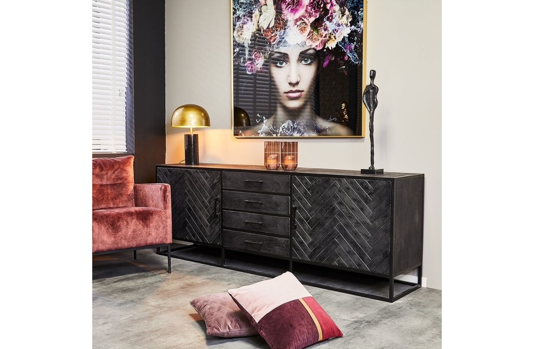 Dressoir New York 210 cm | Zwart