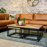 Rechthoekige Salontafel set Denver | Mangohout