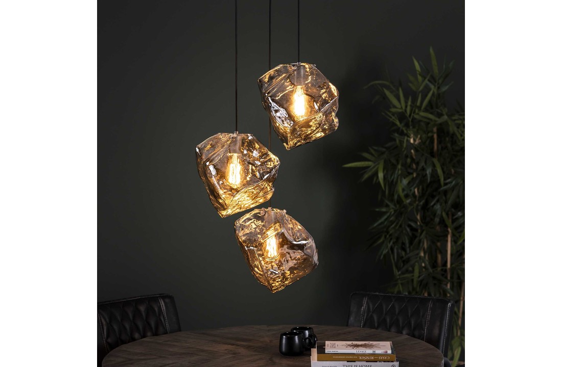 Glazen Hanglamp | Little Rock chroom | 3L
