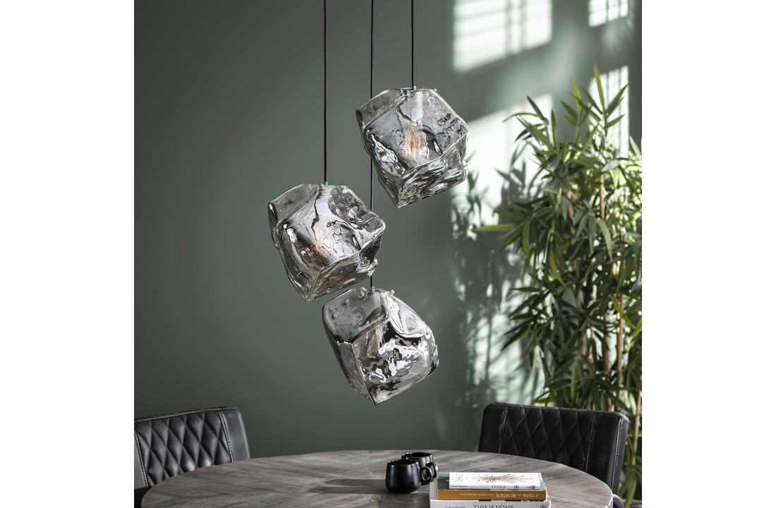 Glazen Hanglamp | Little Rock chroom | 3L