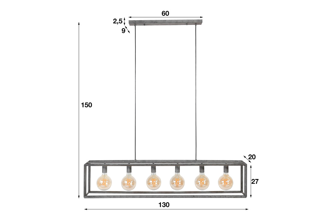 Industriële Hanglamp | Lewiston | 6L