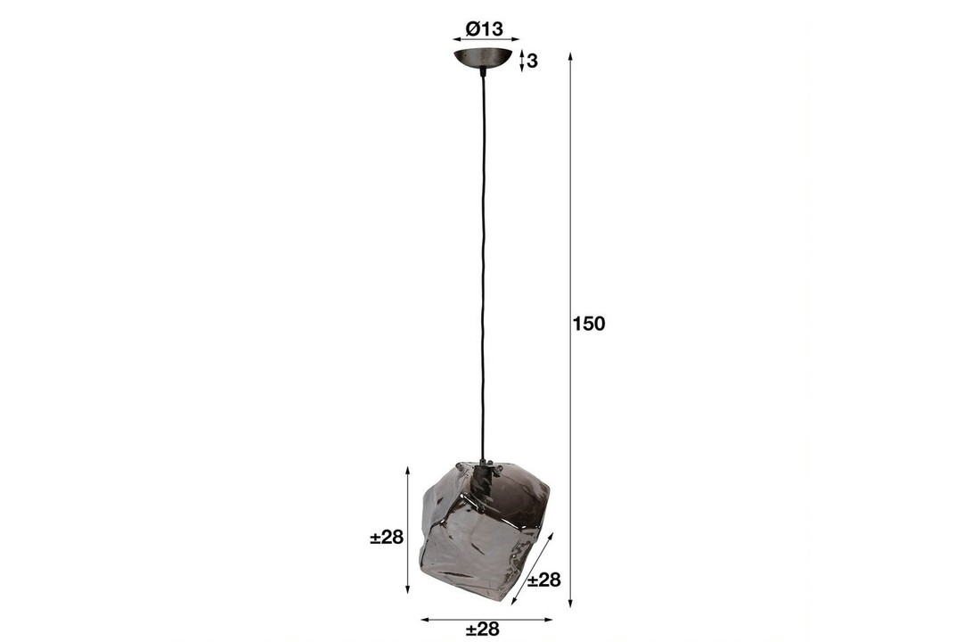 Glazen Hanglamp | Little Rock chroom | 1L