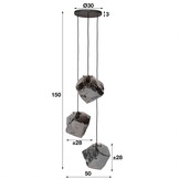 Glazen Hanglamp | Little Rock chroom | 3L
